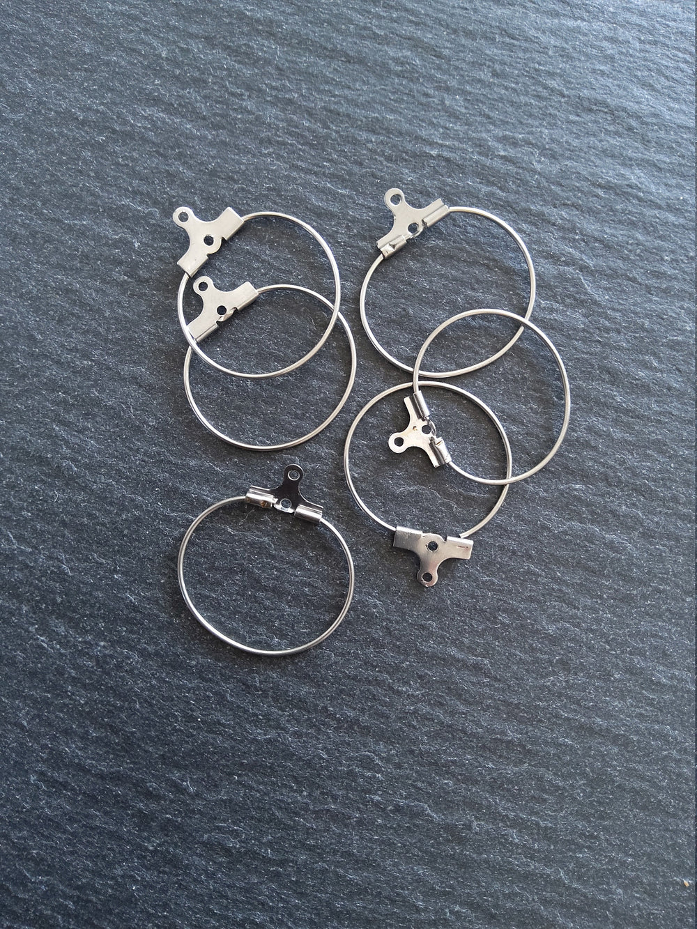 6 or 30 Stainless Steel 22mm Earring Hoops 25x22mm - ContentedCatz