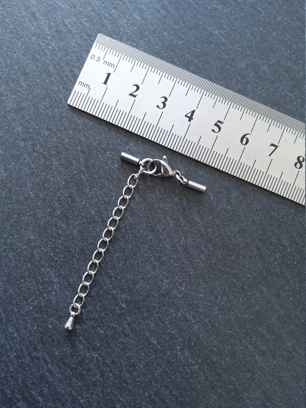 Stainless Steel End Cap Sets for 1.5mm Cord Necklaces (2mm Caps)