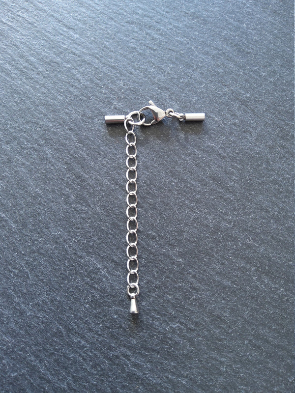 Stainless Steel End Cap Sets for 1.5mm Cord Necklaces (2mm Caps)