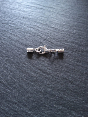 6 or 30 Silver Plated Crimp End Sets for 2mm to 2.5mm Cord for Necklaces - ContentedCatz