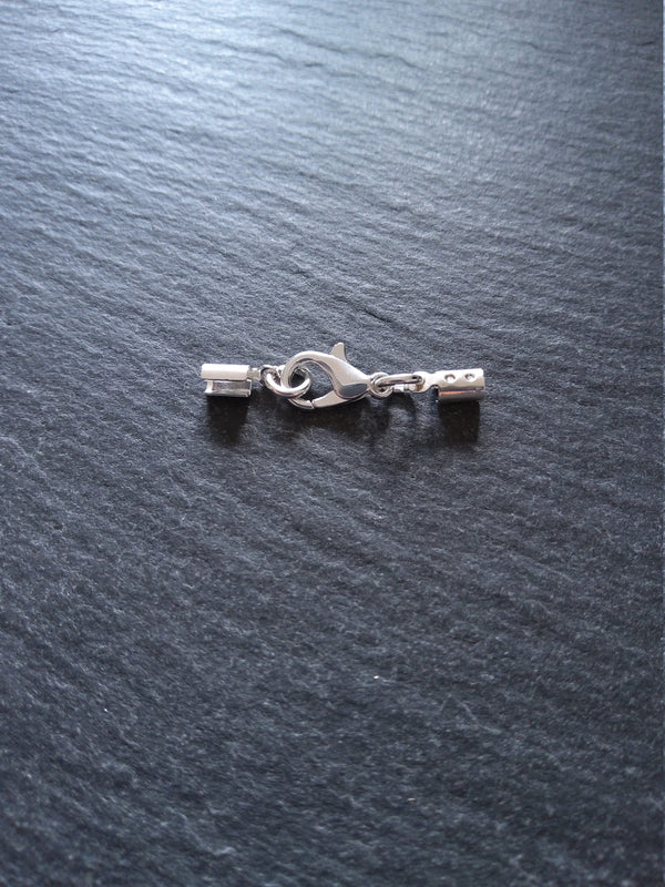 6 or 30 Silver Plated Crimp End Sets for 2mm to 2.5mm Cord for Necklaces - ContentedCatz