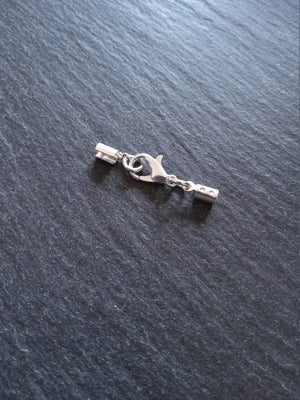 6 or 30 Silver Plated Crimp End Sets for 2mm to 2.5mm Cord for Necklaces - ContentedCatz