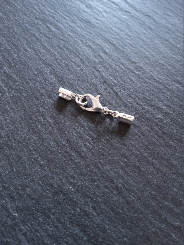 6 or 30 Silver Plated Crimp End Sets for 2mm to 2.5mm Cord for Necklaces - ContentedCatz