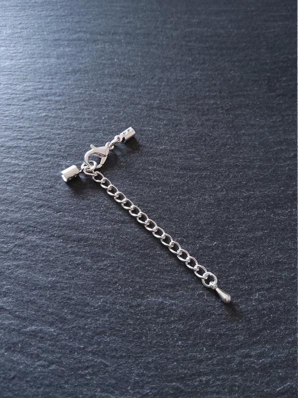 Silver Plated Crimp End Sets for 2mm to 2.5mm Cord Necklaces