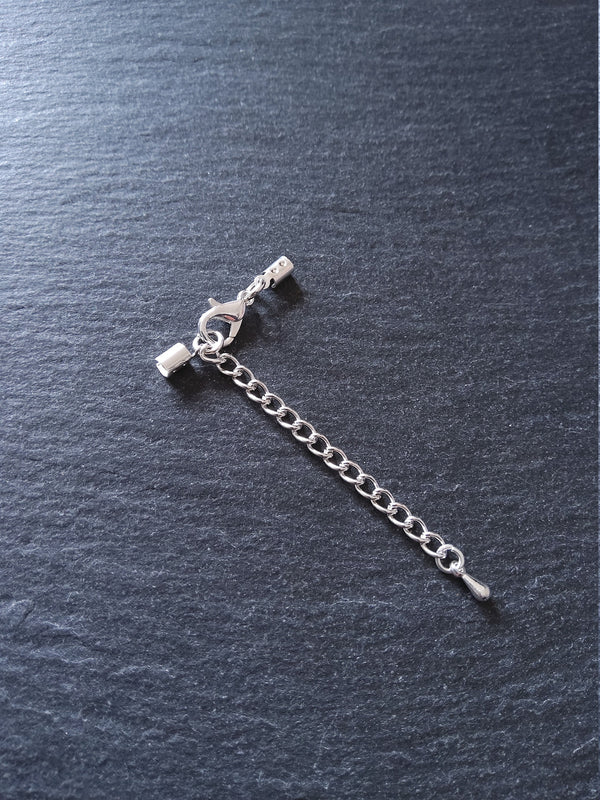 Silver Plated Crimp End Sets for 2mm to 2.5mm Cord Necklaces