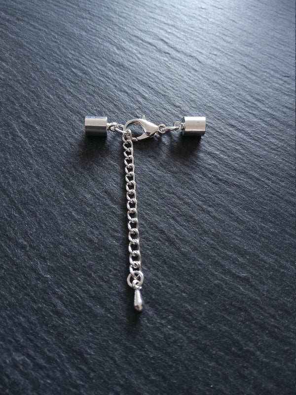 Silver Plated End Cap Sets for 5mm Cord Necklaces & Bracelets (5.5mm caps)