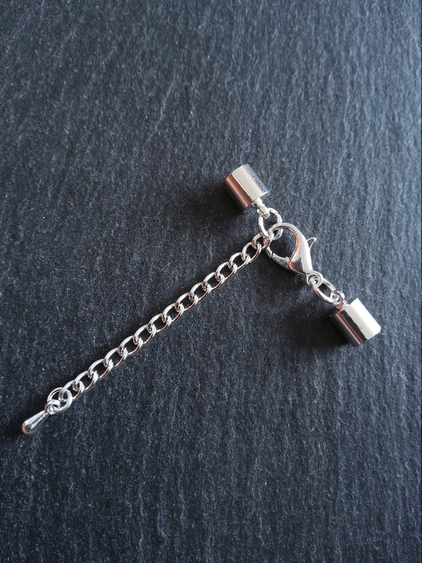 Silver Plated End Cap Sets for 5mm Cord Necklaces & Bracelets (5.5mm caps)