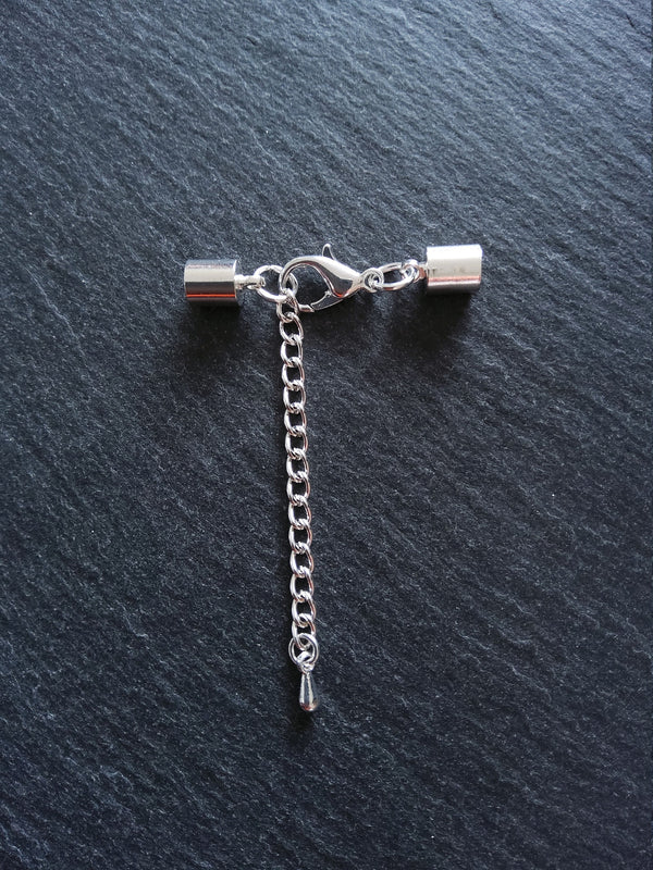 Silver Plated End Cap Sets for 5mm Cord Necklaces & Bracelets (5.5mm caps)