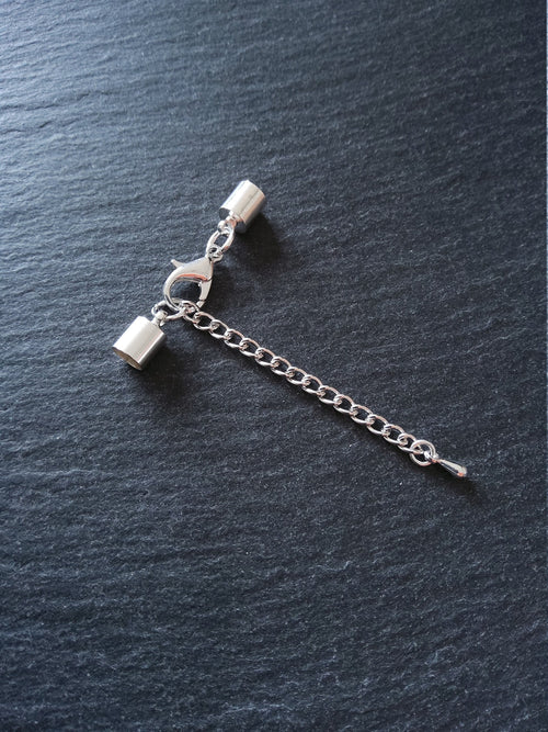 Silver Plated End Cap Sets for 5mm Cord Necklaces & Bracelets (5.5mm caps)