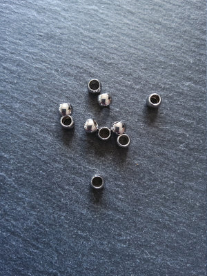 20 or 100 Stainless Steel 5mm Barrel Beads Smooth Solid Round Spacer with 3.2mm Hole