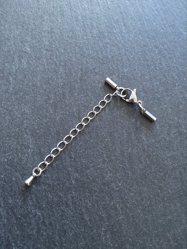 Stainless Steel End Cap Sets for 1.5mm Cord Necklaces (2mm Caps)