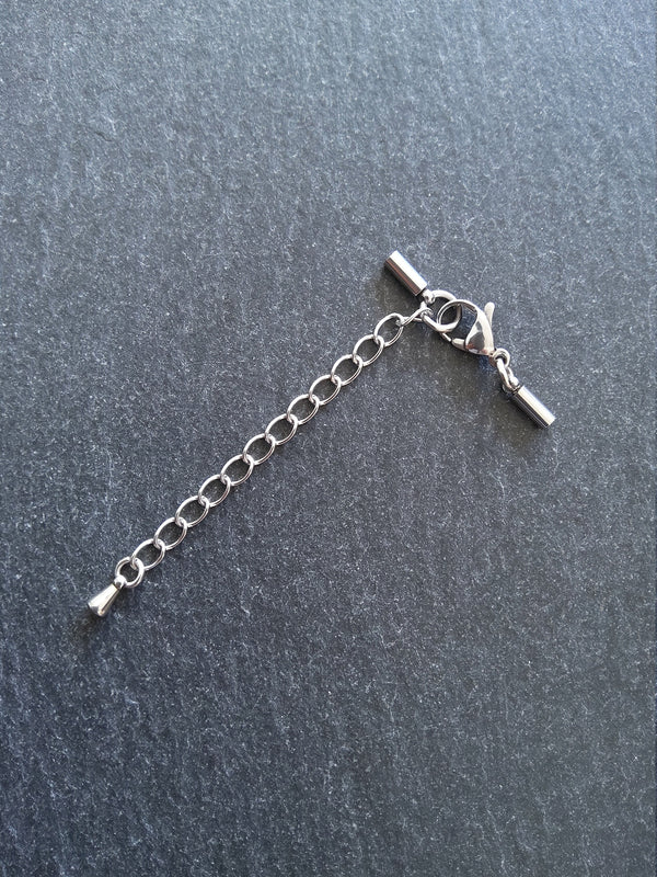 Stainless Steel End Cap Sets for 1.5mm Cord Necklaces (2mm Caps)