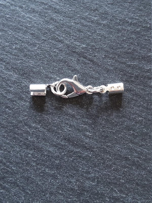 6 or 30 Silver Plated Crimp End Sets for 2mm to 2.5mm Cord for Necklaces - ContentedCatz