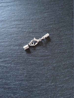 6 or 30 Silver Plated Crimp End Sets for 2mm to 2.5mm Cord for Necklaces - ContentedCatz