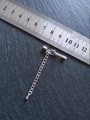 Silver Plated Crimp End Sets for 2mm to 2.5mm Cord Necklaces