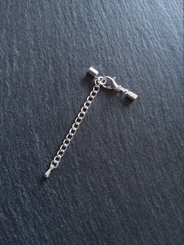 Silver Plated Crimp End Sets for 2mm to 2.5mm Cord Necklaces