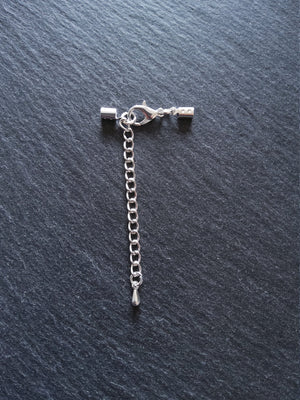 Silver Plated Crimp End Sets for 2mm to 2.5mm Cord Necklaces