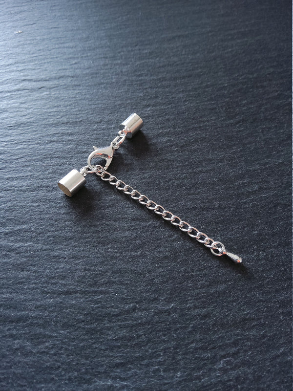 Silver Plated End Cap Sets for 5mm Cord Necklaces & Bracelets (5.5mm caps)
