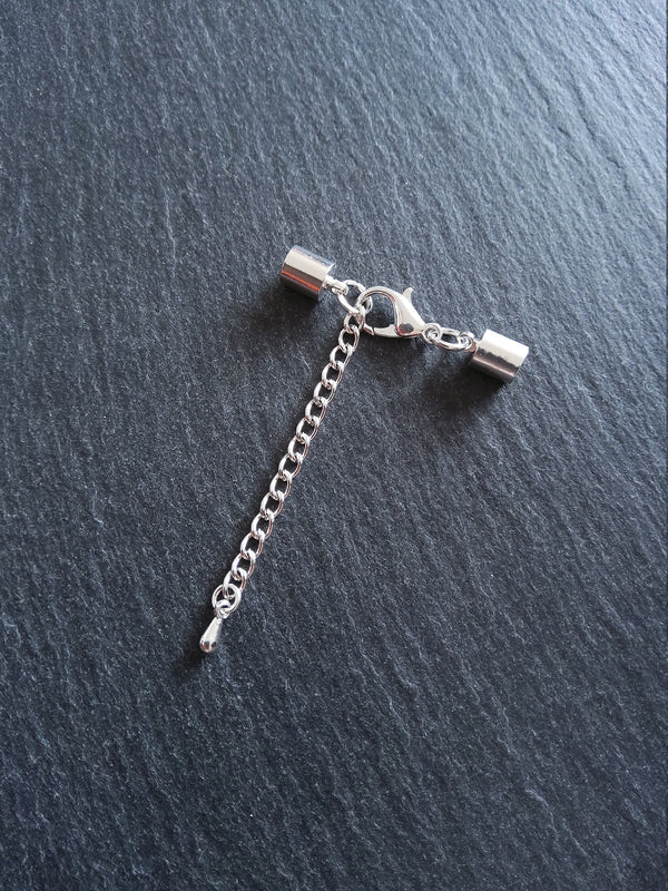 Silver Plated End Cap Sets for 5mm Cord Necklaces & Bracelets (5.5mm caps)