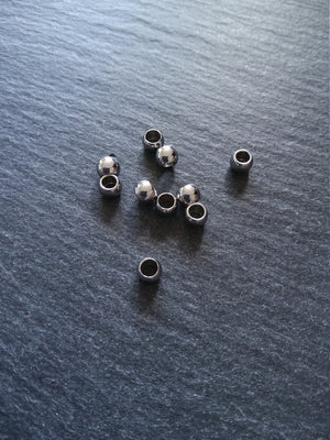 20 or 100 Stainless Steel 5mm Barrel Beads Smooth Solid Round Spacer with 3.2mm Hole
