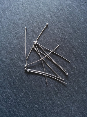 20 or 100 Stainless Steel Ball Head Pins 50mm (2”) Long 0.7mm Wide (21 gauge)