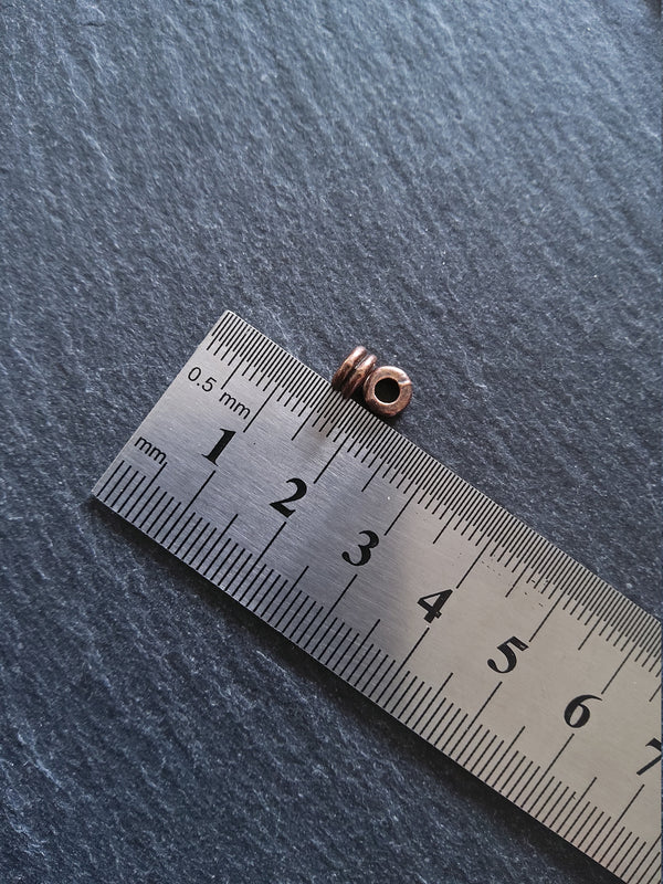 20 or 100 Antique Copper Alloy 6mm Flattened Round Macaron Spacer Beads 6x3mm Hole: 2mm