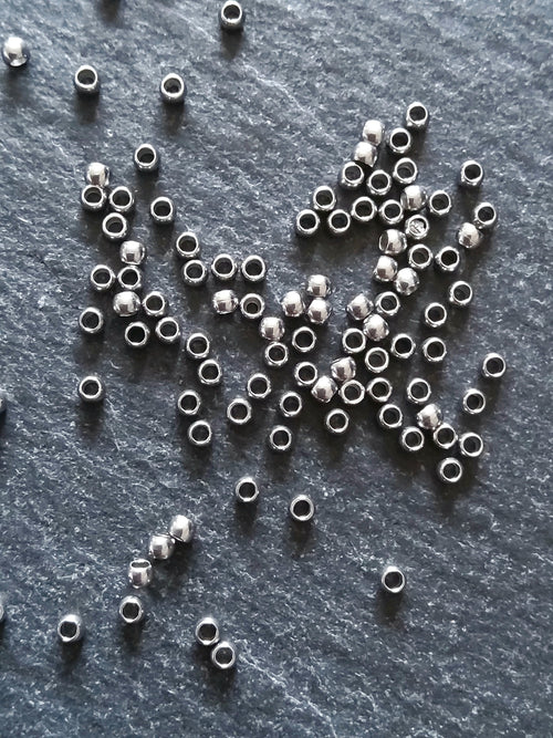 100 or 500 Crimp Beads 316 Surgical Steel 2mm 2x1.6mm Hole: 1mm