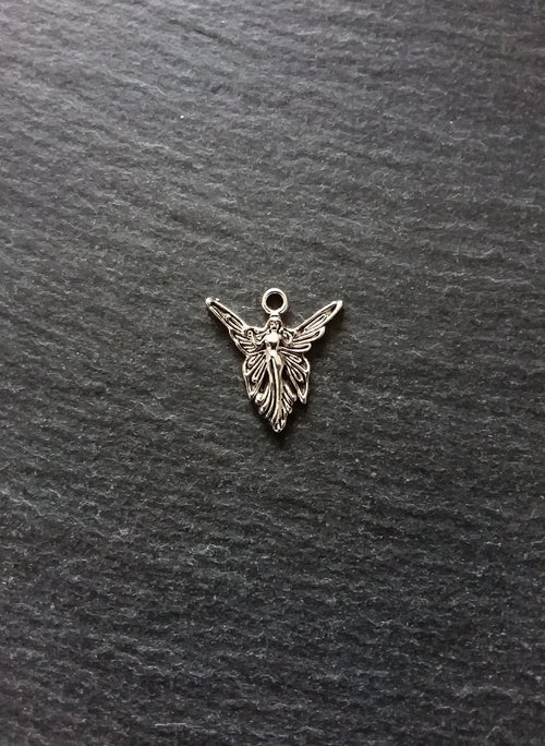 10 or 50 Angel or Fairy Charms Antique Silver Alloy 20x19mm Nickel FREE