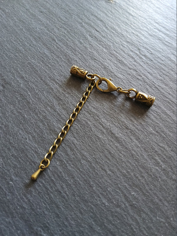 5 or 25 Antique Bronze Patterned End Cap Sets for 3mm Cord Necklaces (3.5mm end caps)