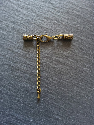 5 or 25 Antique Bronze Patterned End Cap Sets for 3mm Cord Necklaces (3.5mm end caps)