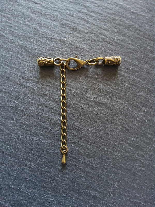 5 or 25 Antique Bronze Patterned End Cap Sets for 3mm Cord Necklaces (3.5mm end caps)