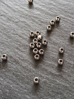 40 or 200 Stainless Steel 3mm Smooth Solid Round Spacer Beads 1mm Hole