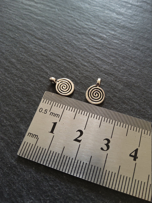 20 or 100 Round Swirl Charms Antique Silver Tone 12x8x1.5m Nickel FREE - ContentedCatz