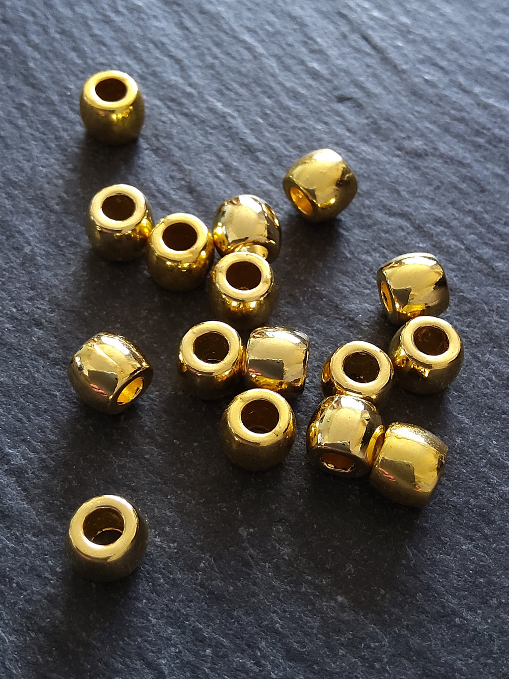 20 or 100 Bright Gold 6mm Smooth Plain Barrel Metal Alloy Spacer Beads 6x5mm Hole: 2.8mm
