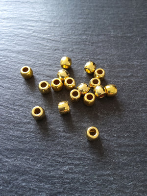 20 or 100 Bright Gold 6mm Smooth Plain Barrel Metal Alloy Spacer Beads 6x5mm Hole: 2.8mm