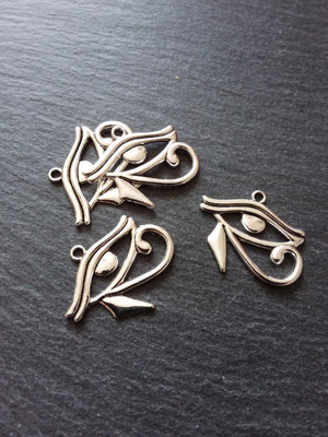 4 or 20 Eye of Horus Charms Egyptian Antique Silver Tone 33x26mm