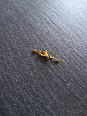 4 or 20 Gold Stainless Steel Folding Crimp End Sets for 0.5mm to 1mm Cord