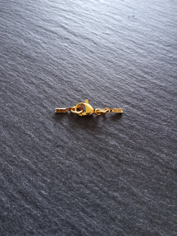 4 or 20 Real Gold Plated Folding Crimp End Sets for 0.5mm Cord for Necklaces