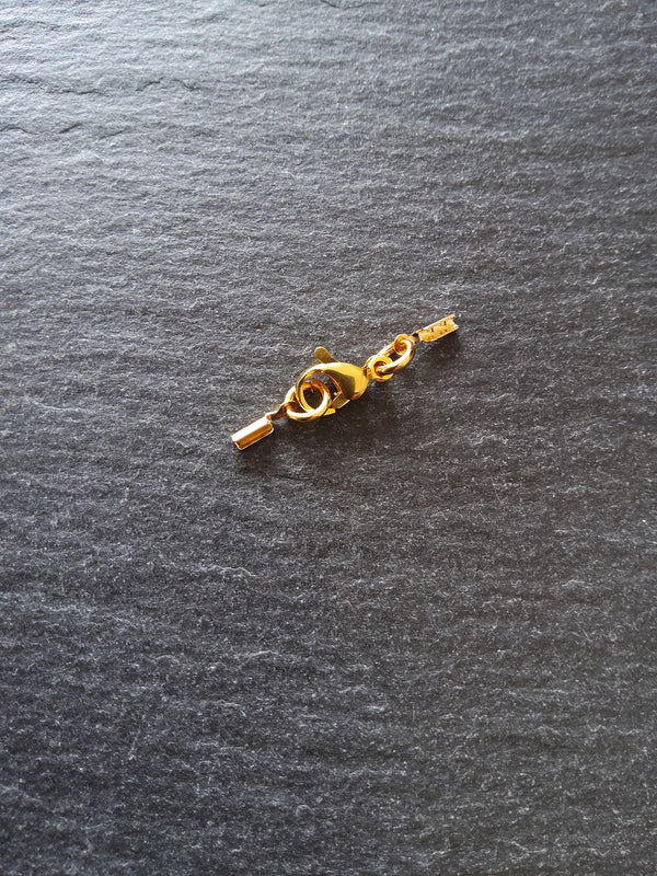 4 or 20 Real Gold Plated Folding Crimp End Sets for 0.5mm Cord for Necklaces