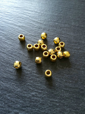 20 or 100 Bright Gold 6mm Smooth Plain Barrel Metal Alloy Spacer Beads 6x5mm Hole: 2.8mm