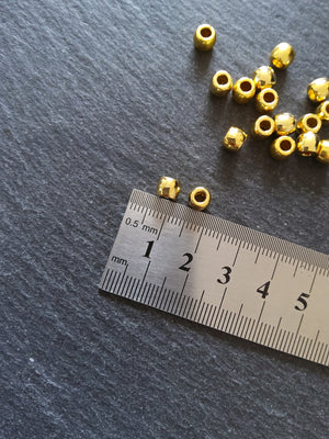 20 or 100 Bright Gold 6mm Smooth Plain Barrel Metal Alloy Spacer Beads 6x5mm Hole: 2.8mm