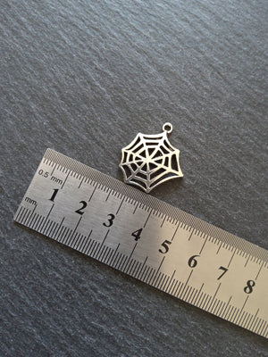 20 or 100 Cobweb Charms Antique Silver Tone 24x24mm - ContentedCatz