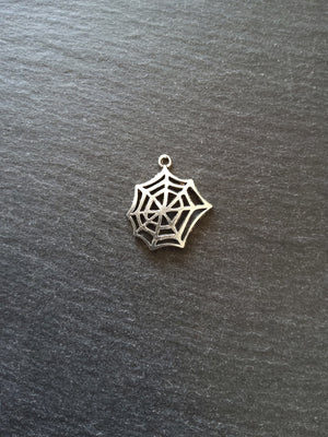 20 or 100 Cobweb Charms Antique Silver Tone 24x24mm - ContentedCatz