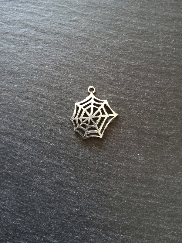 20 or 100 Cobweb Charms Antique Silver Tone 24x24mm - ContentedCatz