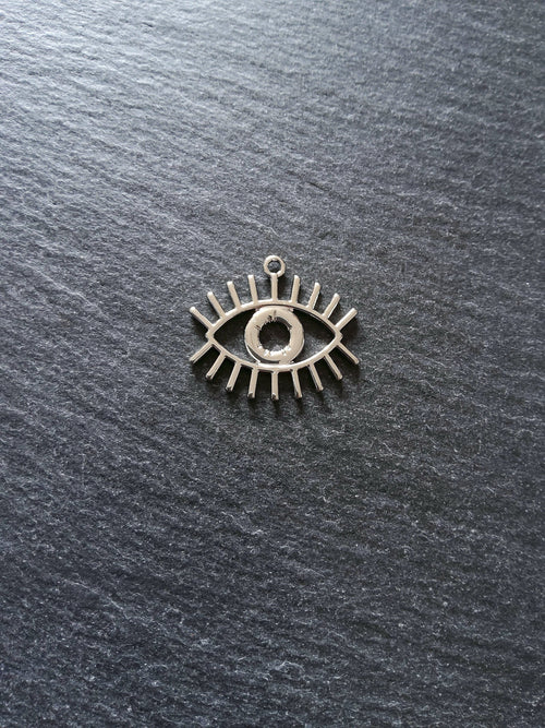4 or 20 Eye Charms Antique Silver Alloy 26x22mm