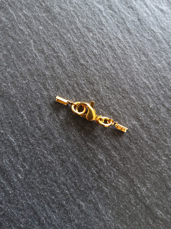 4 or 20 Real Gold Plated Folding Crimp End Sets for 0.5mm Cord for Necklaces