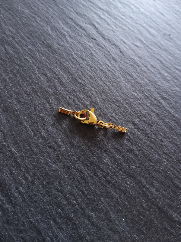 4 or 20 Real Gold Plated Folding Crimp End Sets for 0.5mm Cord for Necklaces