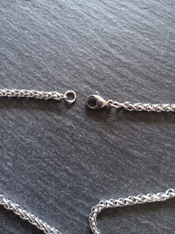 Stainless Steel Wheat Chain Necklace or Bracelet 3mm Wide