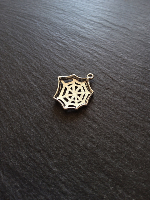 20 or 100 Cobweb Charms Antique Silver Tone 24x24mm - ContentedCatz