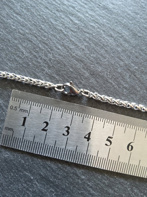 Stainless Steel Wheat Chain Necklace or Bracelet 3mm Wide